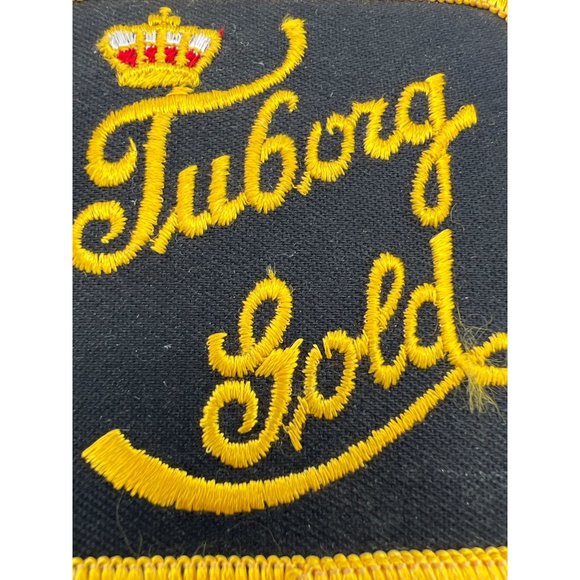 Vintage Tuborg Gold Beer Embroidered Patch Carlsberg Pilsner 3" Black & Gold - Picture 4 of 4